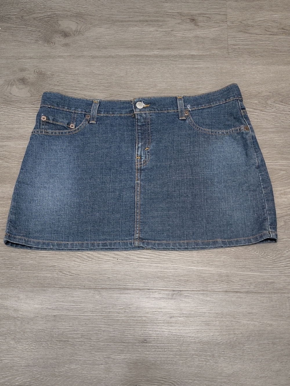 Vintage 2002 Levi's Superlow Denim Mini Skirt Junior Size L Y2K No Damage